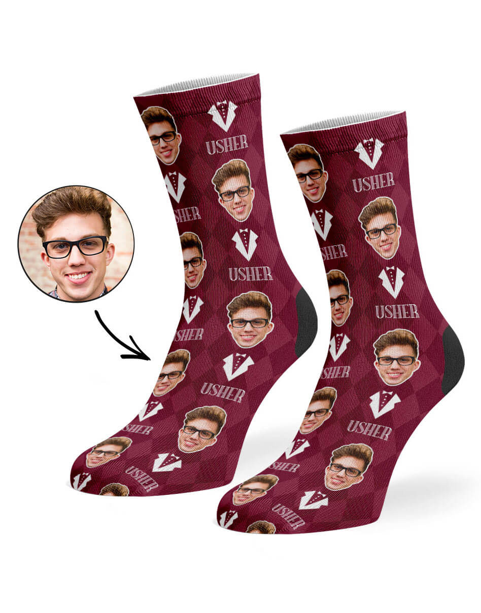 Custom Photo Usher Socks
