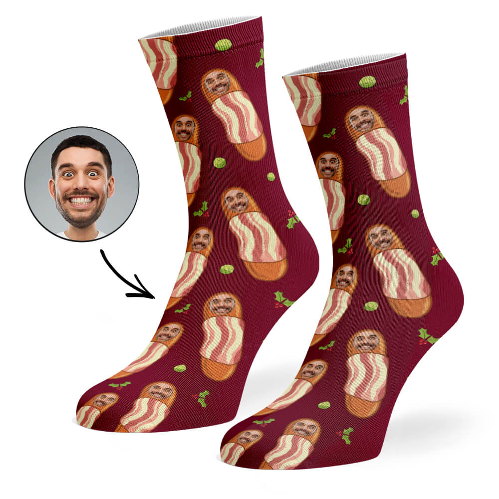 Pigs In Blankets Face Socks
