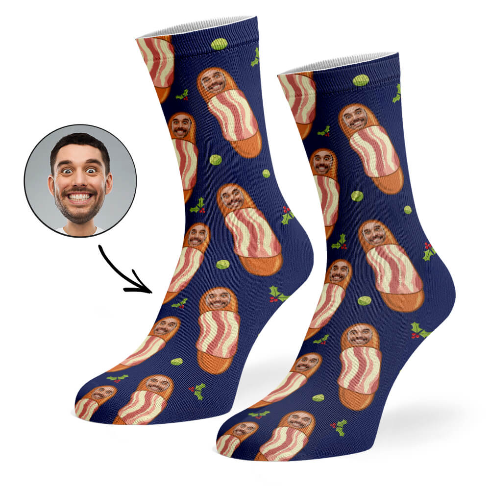Navy Pigs In Blankets Socks