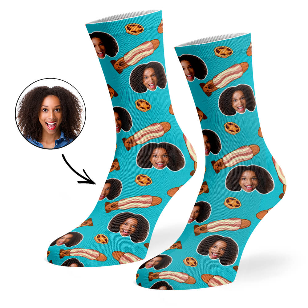 Pugs In Blankets Socks With Photo On
