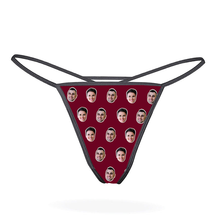 Personalised Couples Thong With Faces On