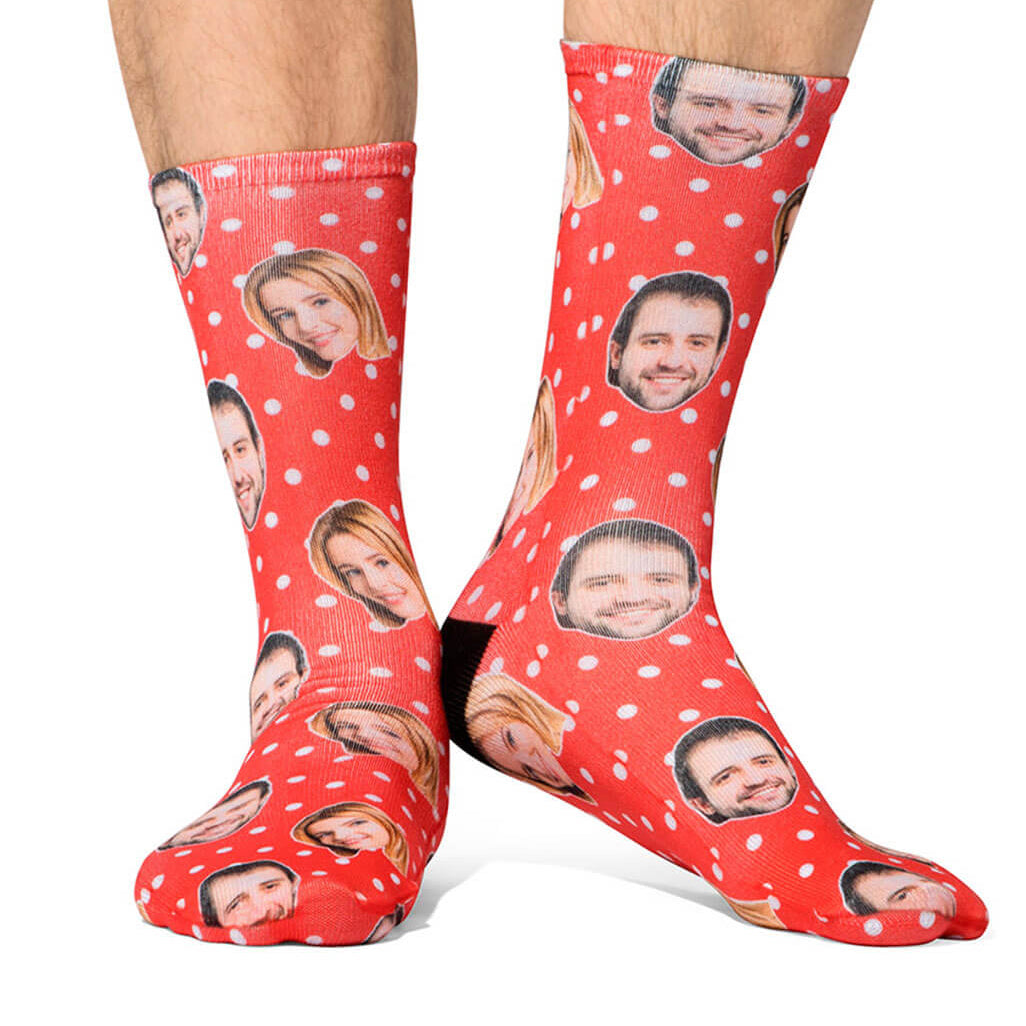 Couples Spotty Face Socks