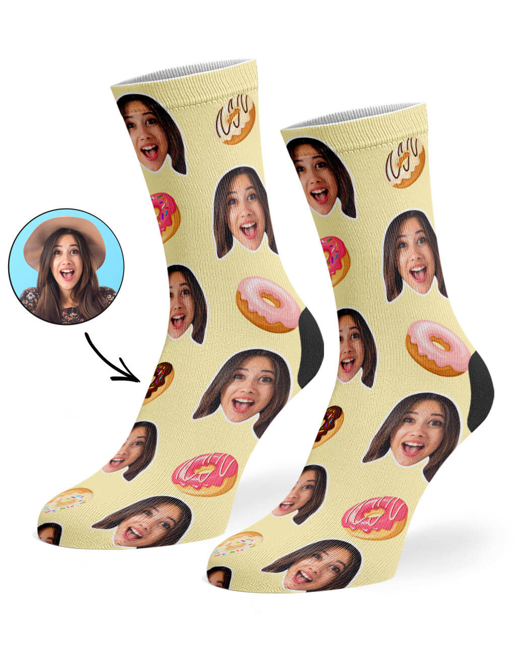 Customisable Donut Face Socks