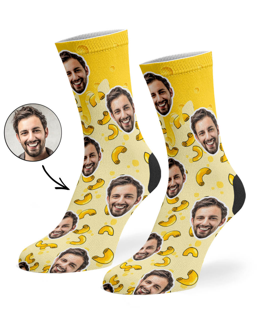 Your Face On Mac & Cheese Socks