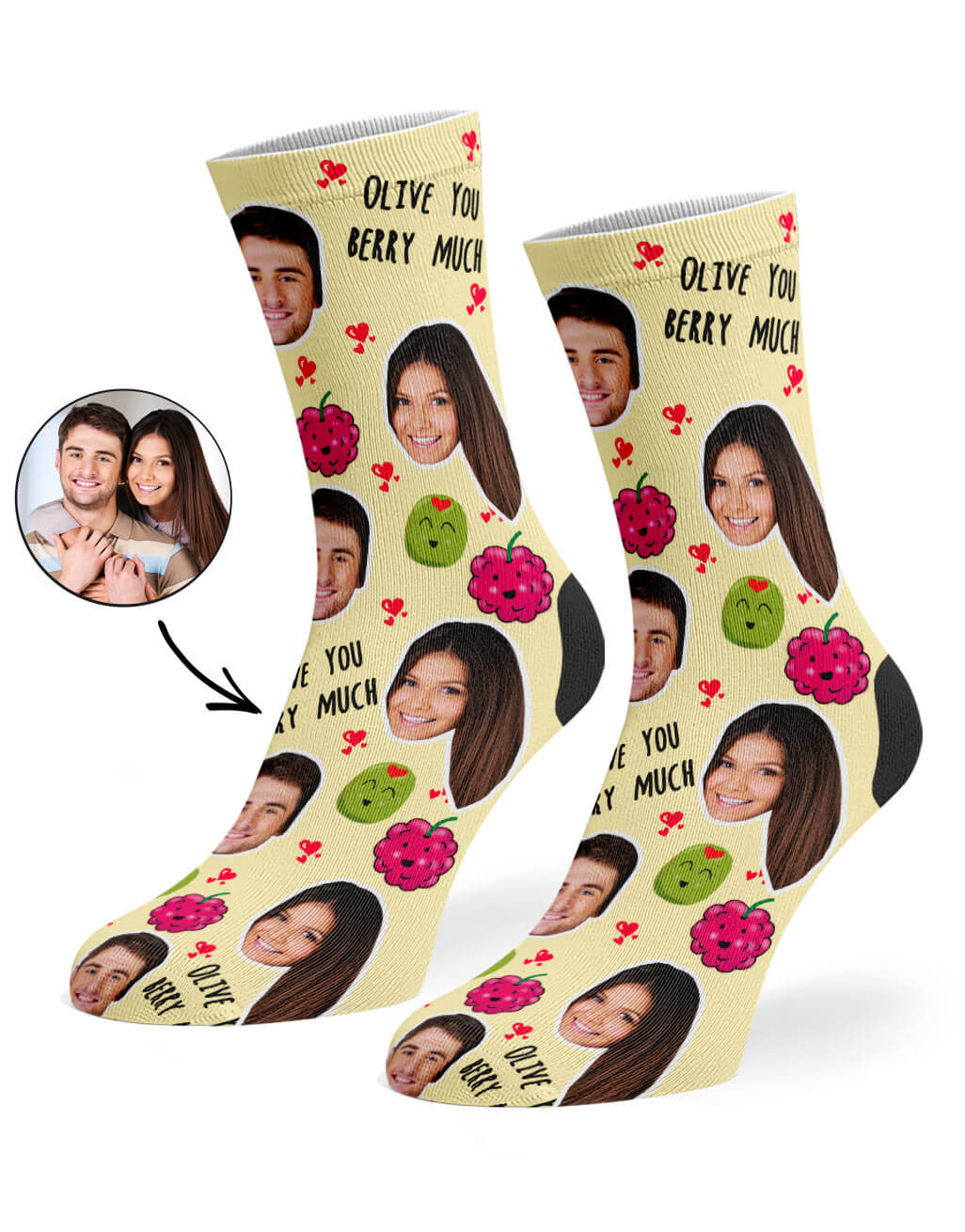 Olive You Berry Much Valentines Socks
