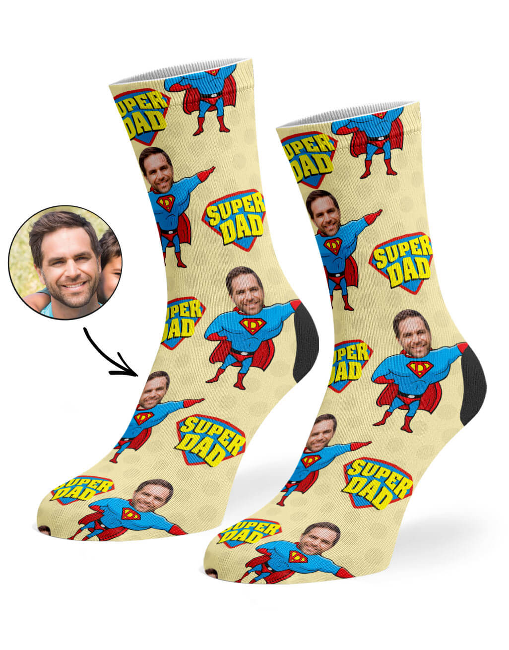 Customisable Super Hero Dad Socks