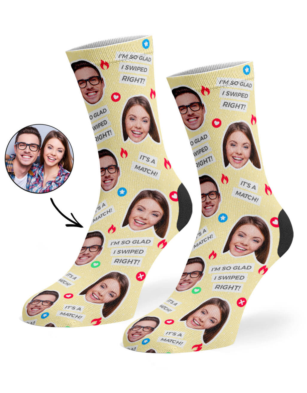 Your Face On Tinder Socks
