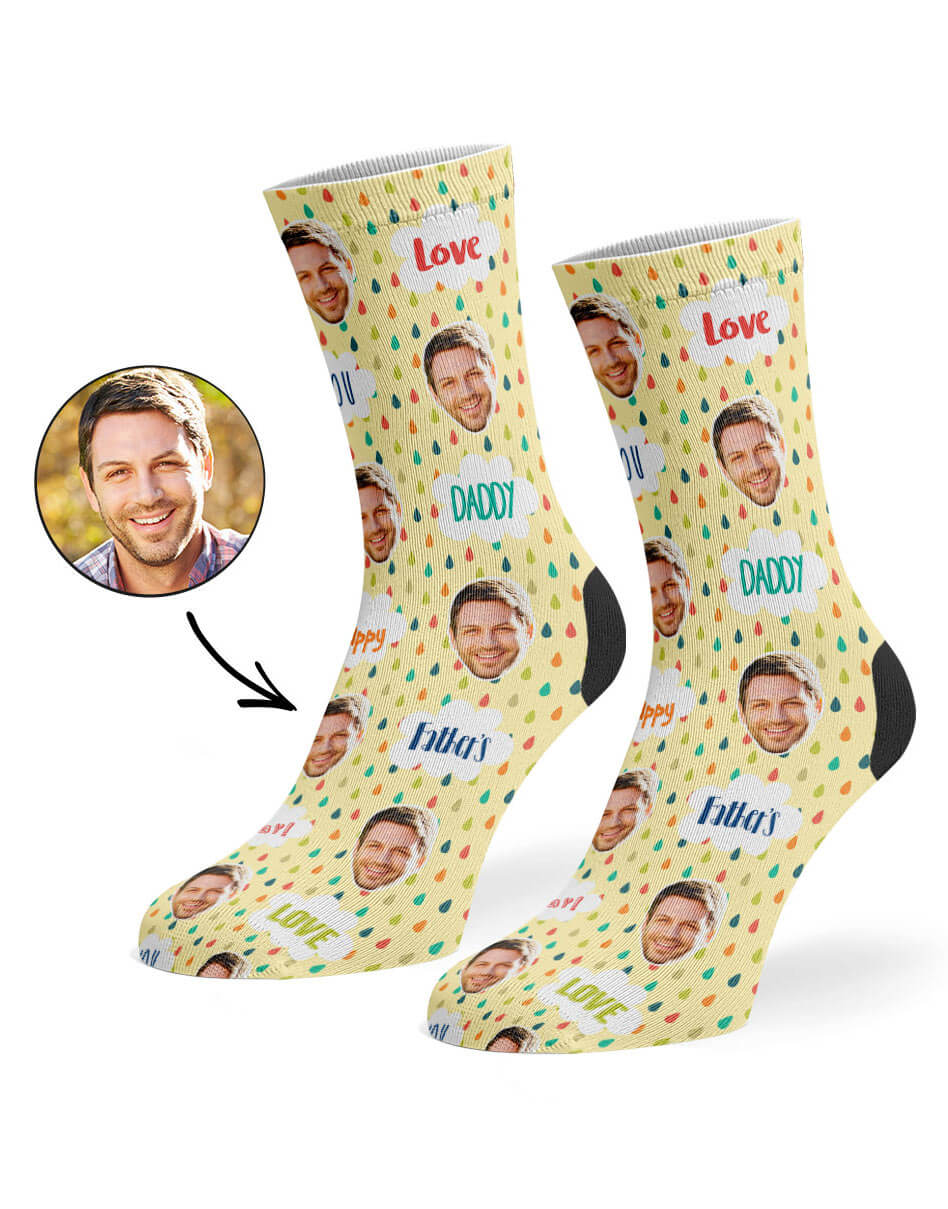 His Photo On Love You Daddy Socks