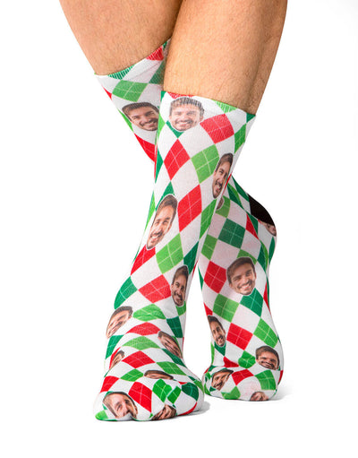 Personalised Christmas Diamond Socks
