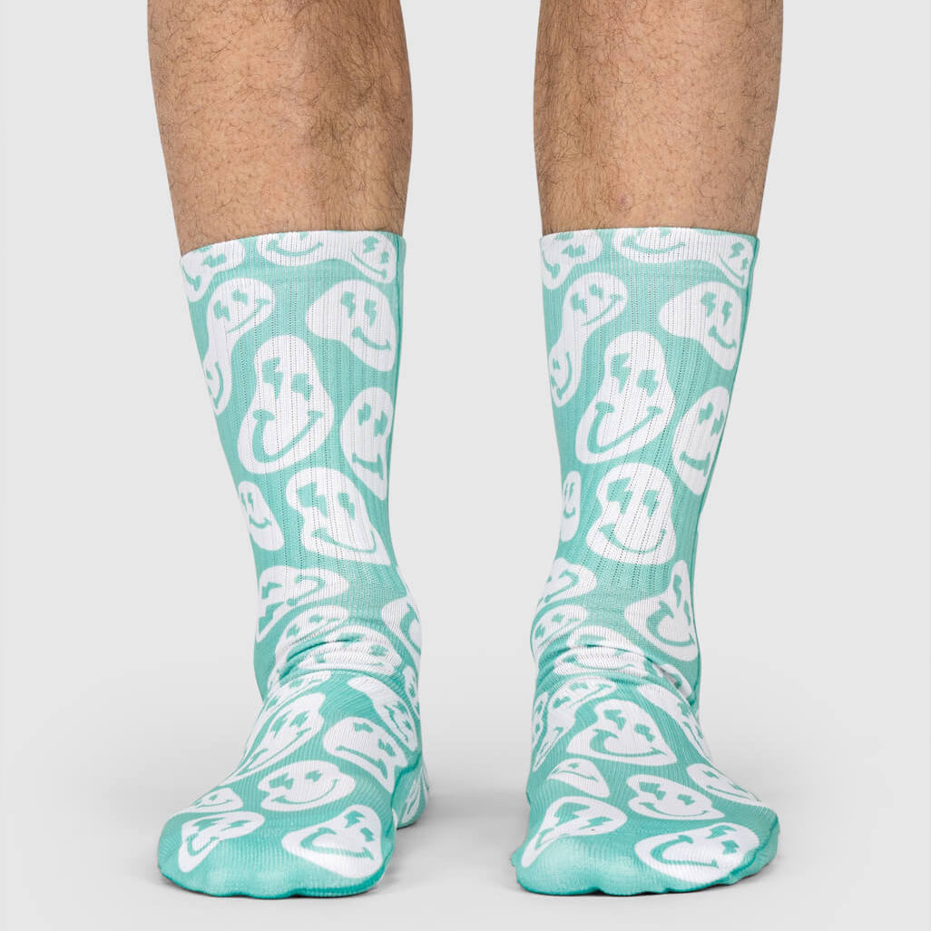green-smiley-socks