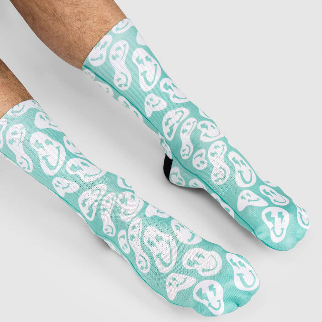 green-smile-socks