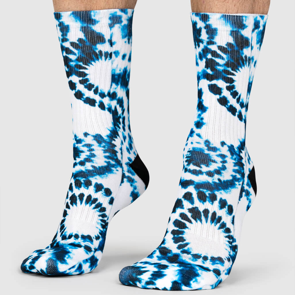 Blue Circle Tie Dye Socks