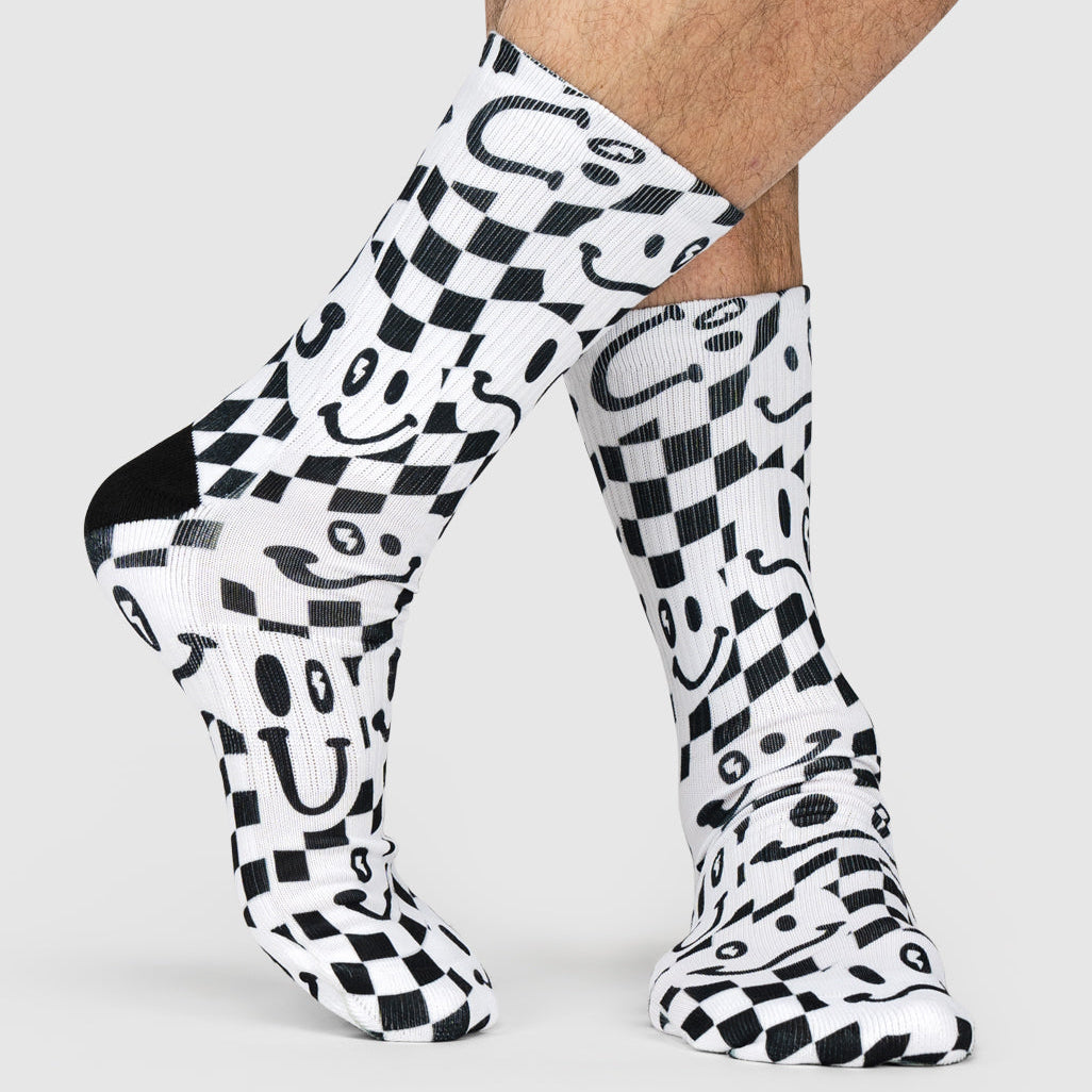 Chequered Smiley Socks