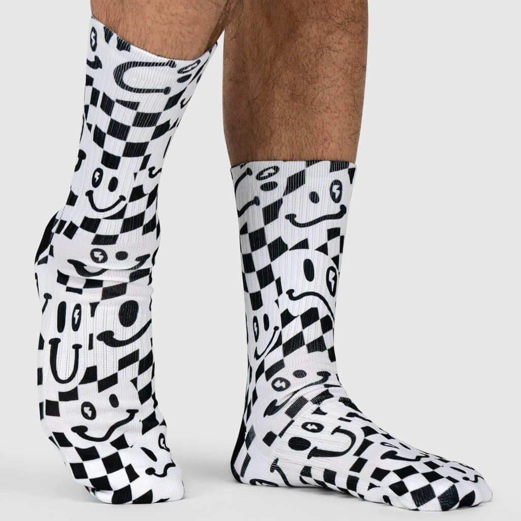Chequered Smiley Socks