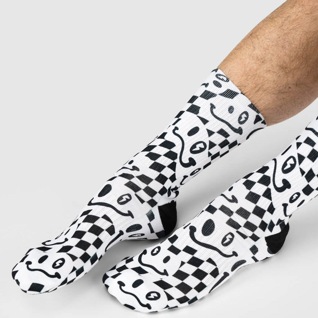 Chequered Smiley Socks