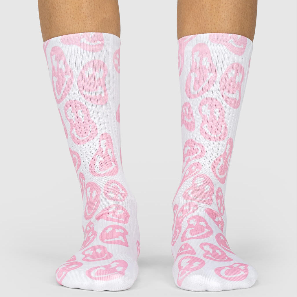 Pink Smiley Socks