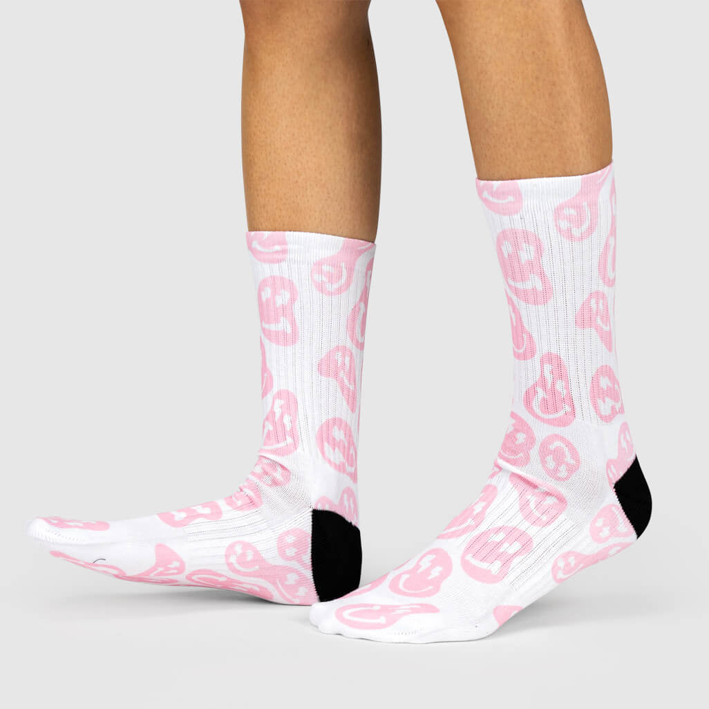 Pink Smiley Socks
