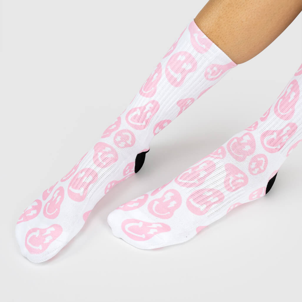 Pink Smiley Socks