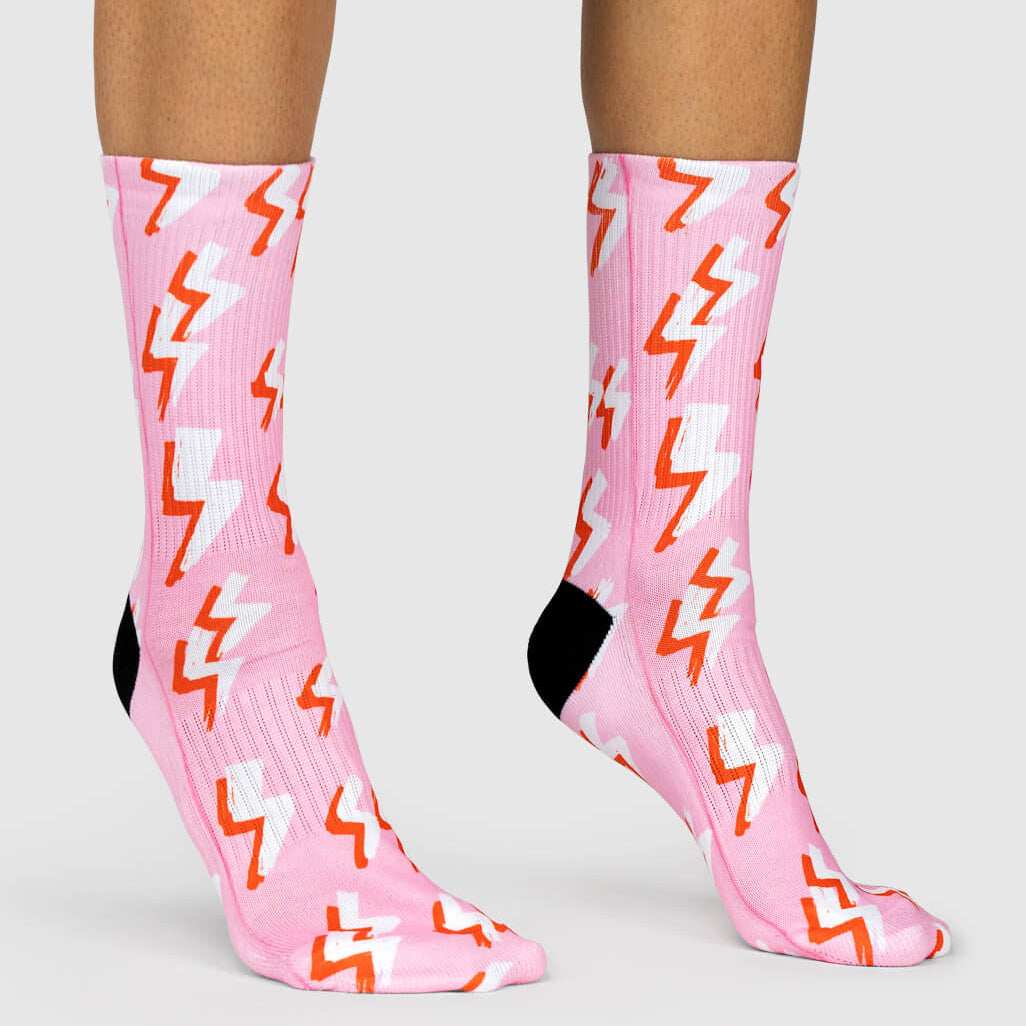 Pink Bolt Socks