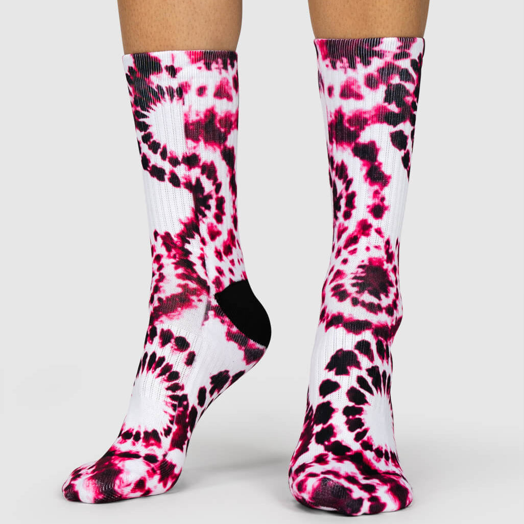 Pink Circle Tie Dye Socks