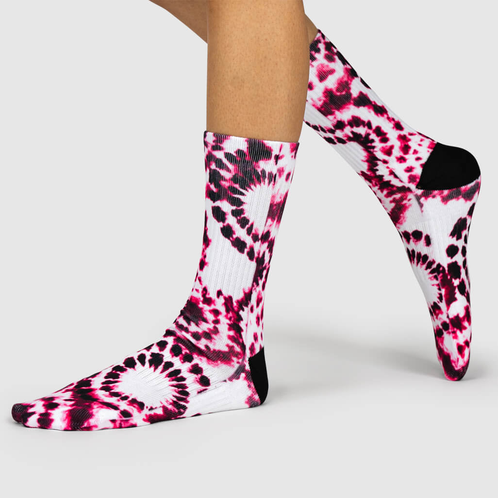 Pink Circle Tie Dye Socks