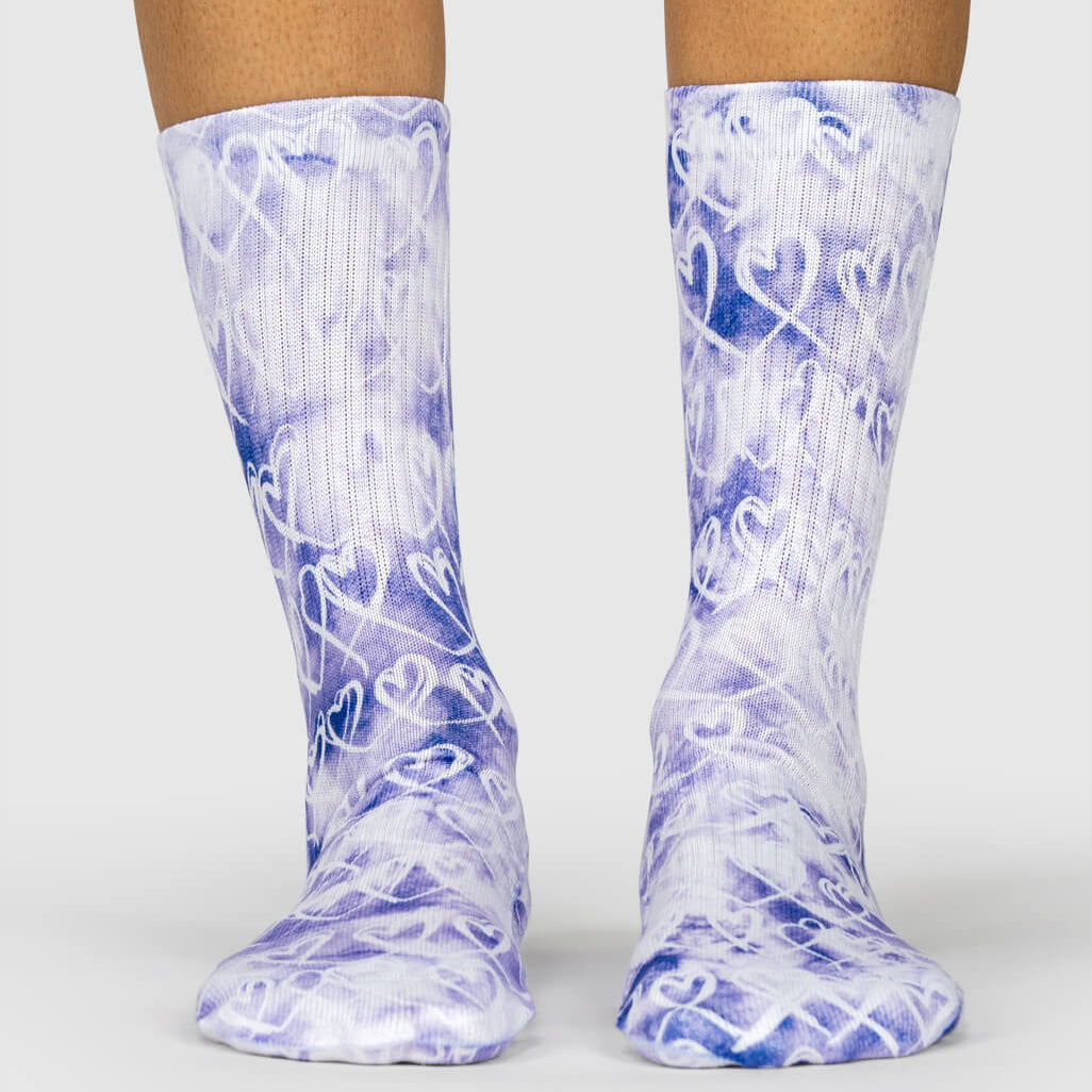 Tie Dye Heart Socks