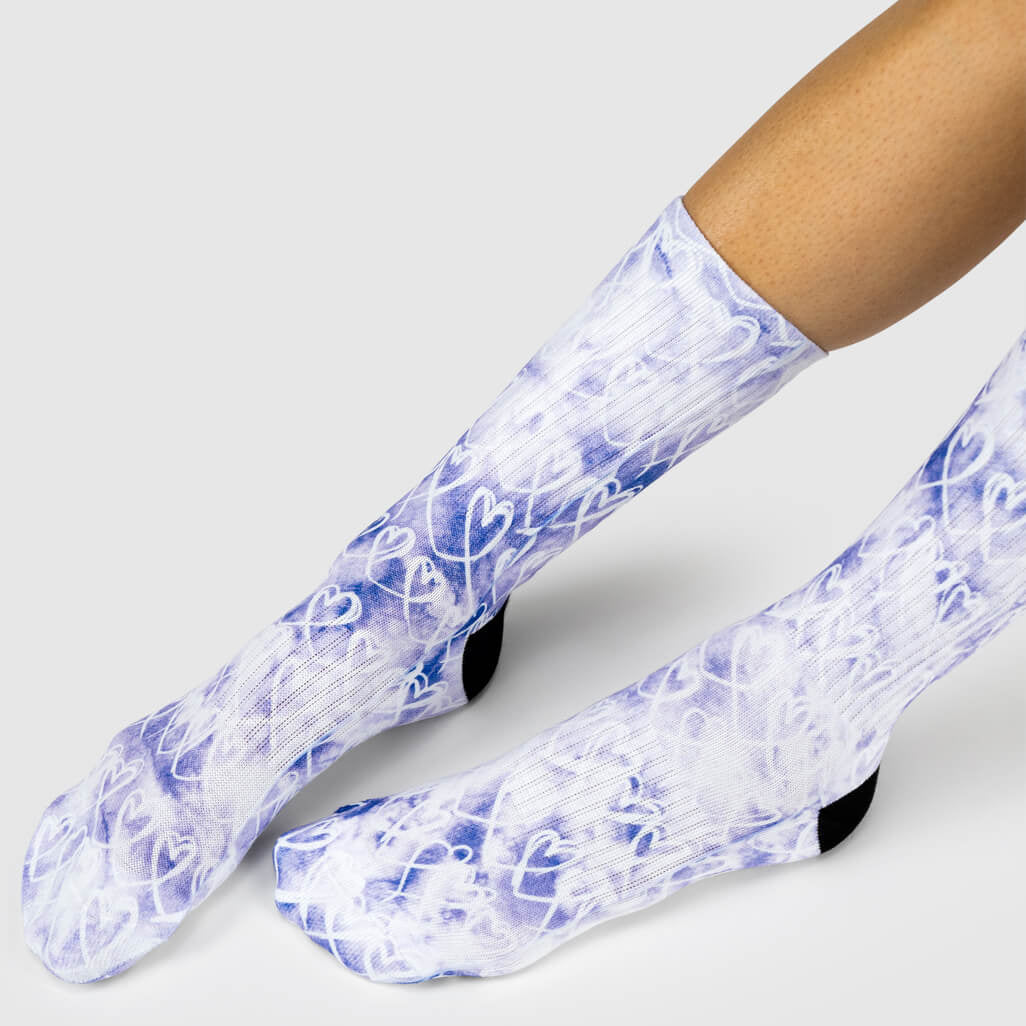 Tie Dye Heart Socks