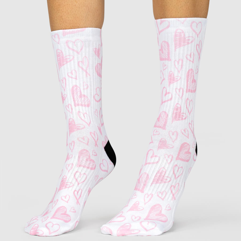 Scribble Heart Socks
