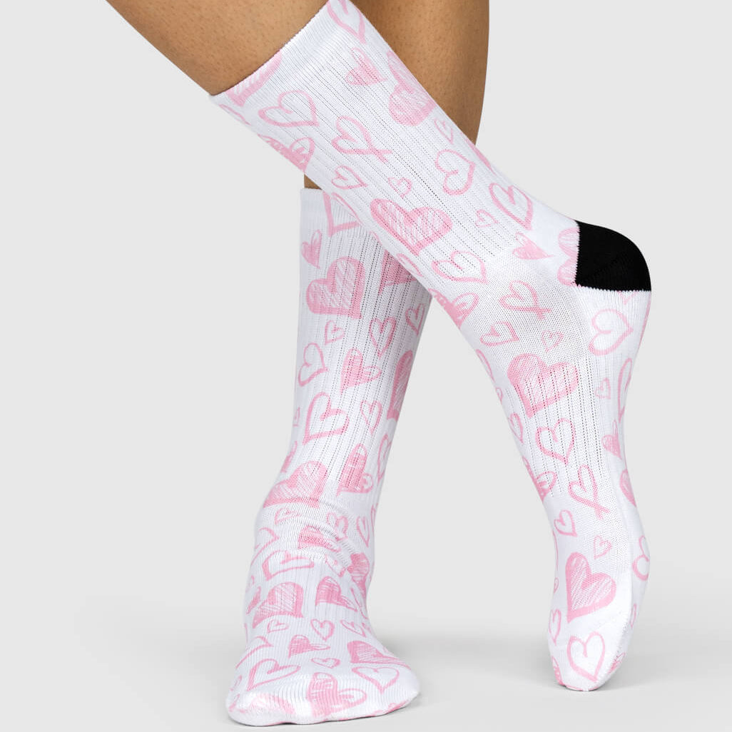 Scribble Heart Socks