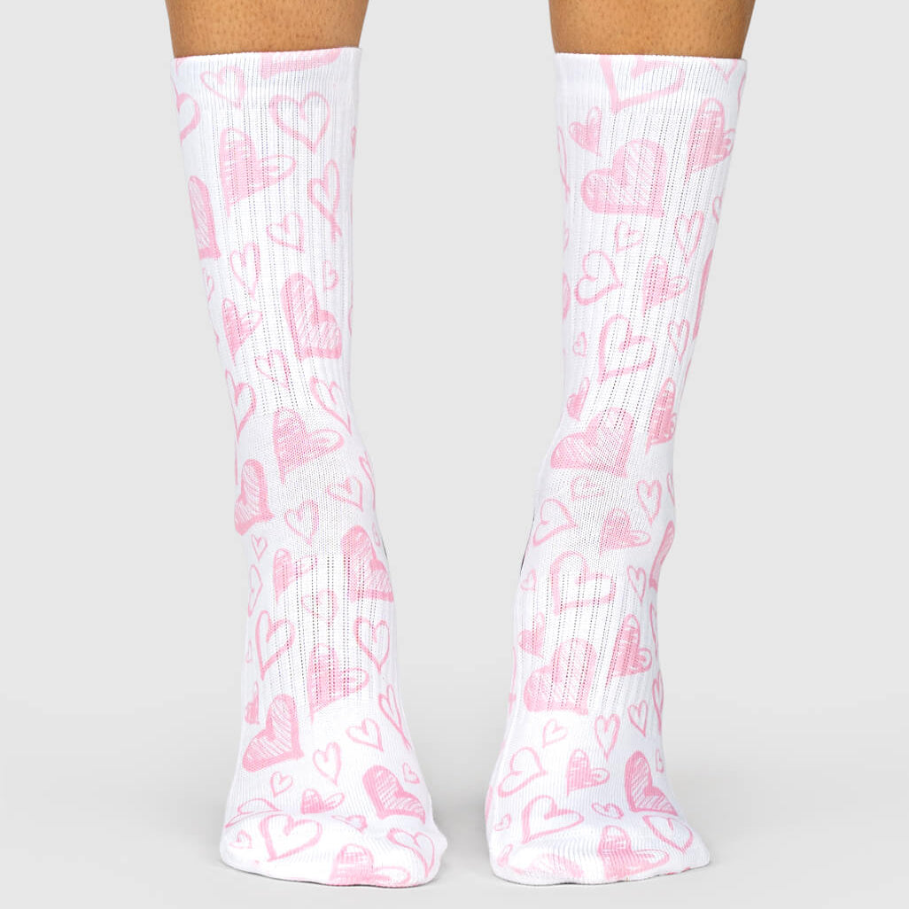 Scribble Heart Socks