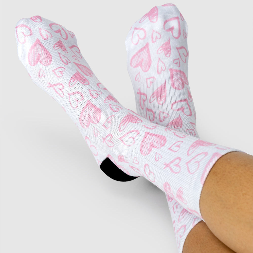 Scribble Heart Socks