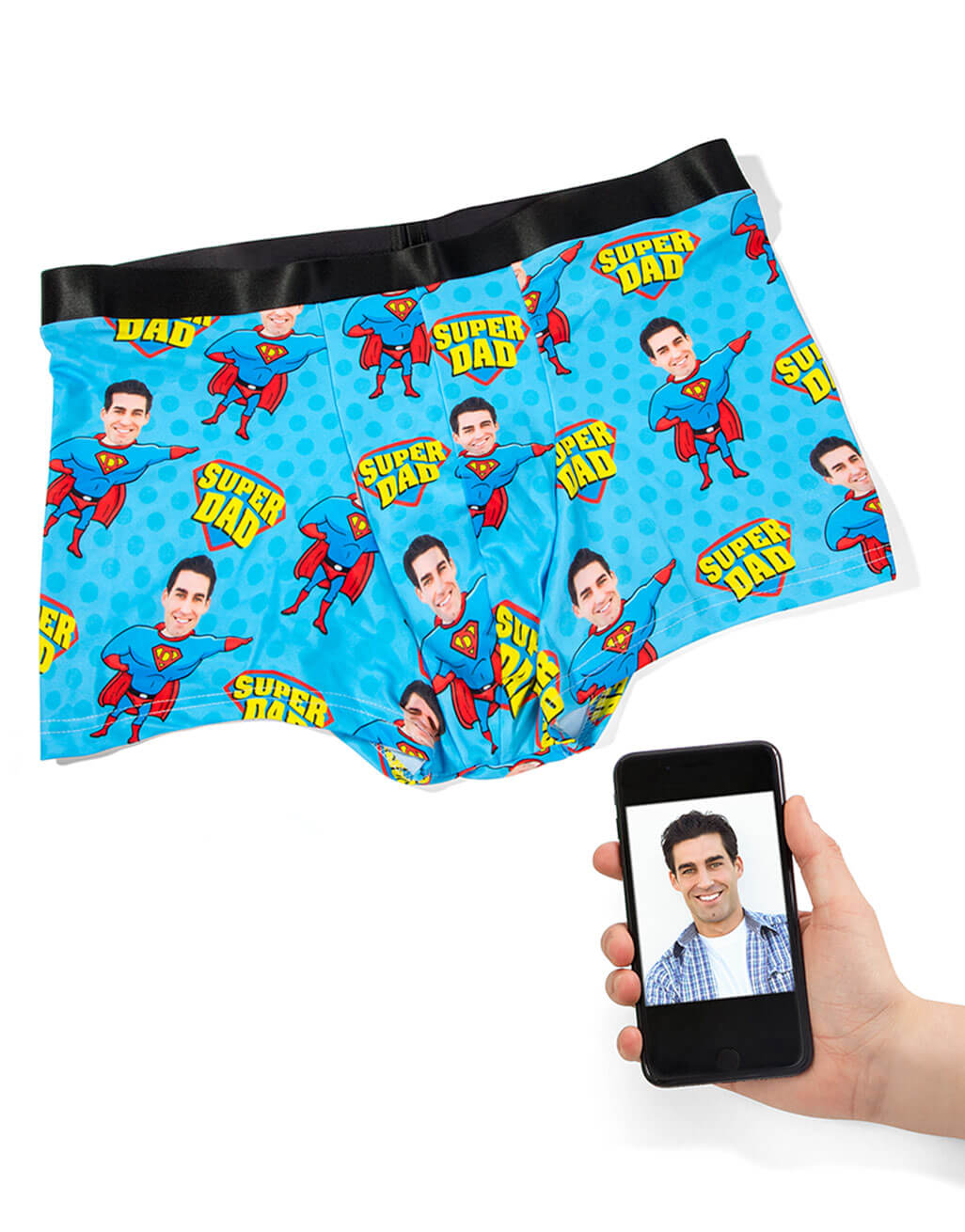 Dad Superhero Face Boxers