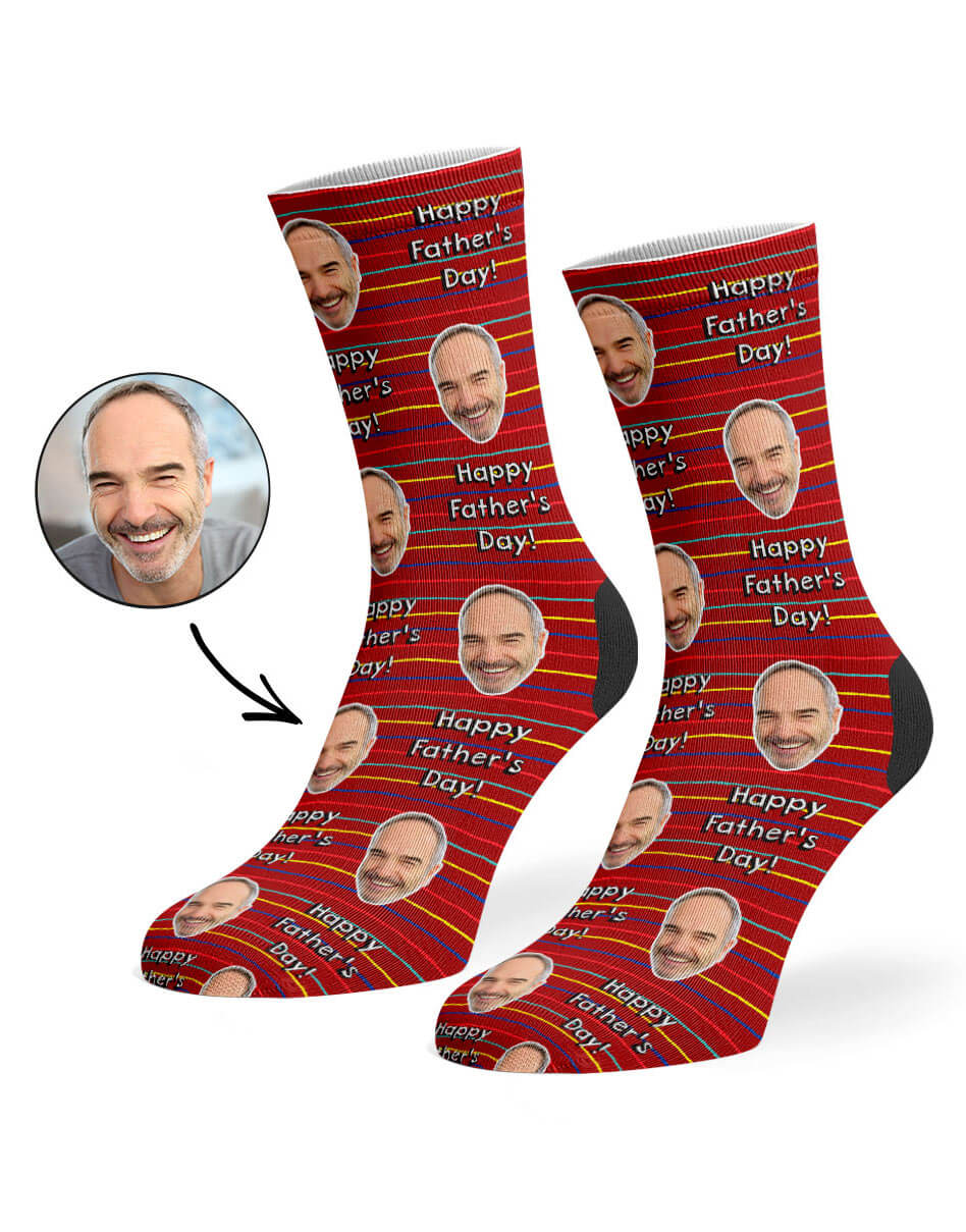 Striped Father's Day Photo Socks