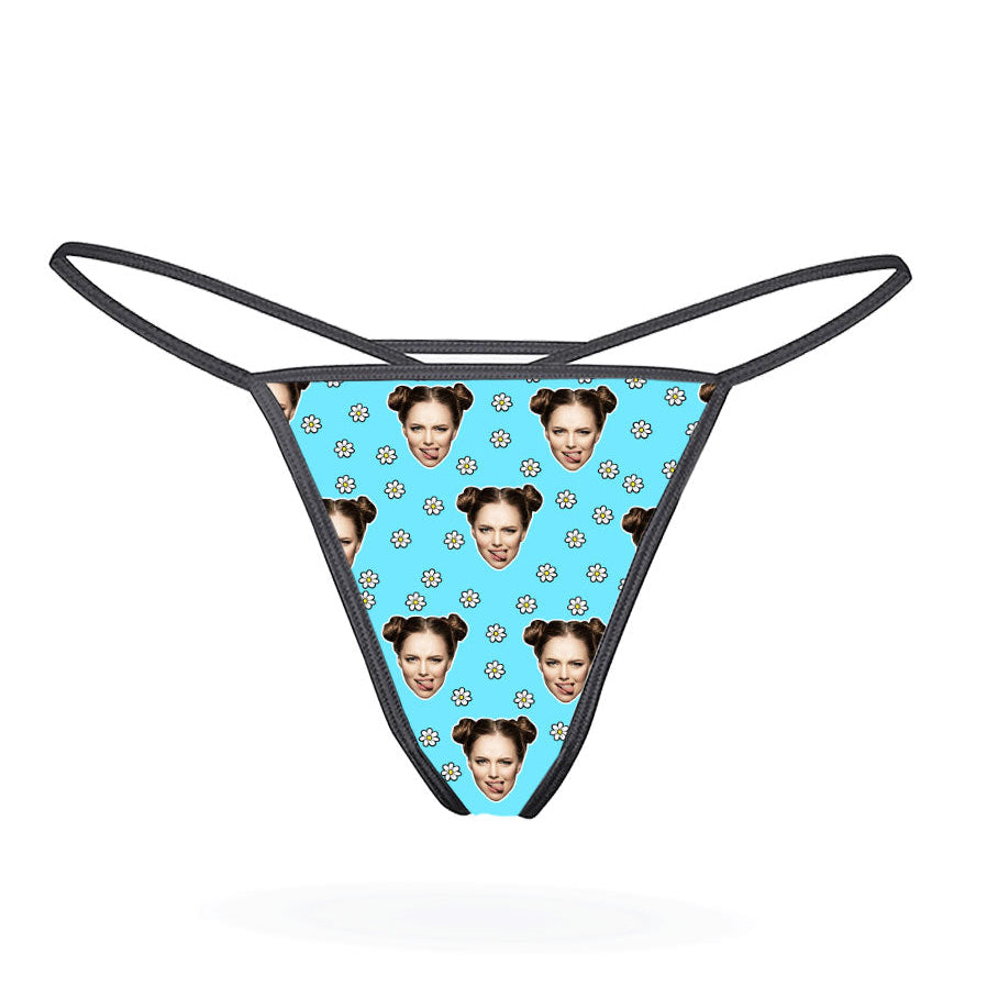 Customisable Face Daisies Thong