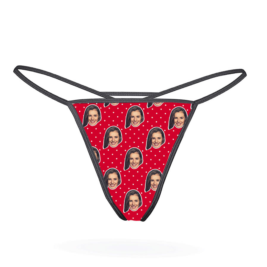 Your Photo On Polka Face Thong