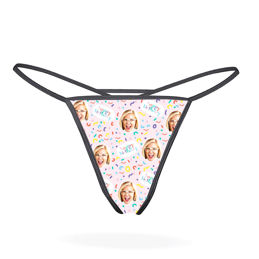 Happy Birthday Face Thong