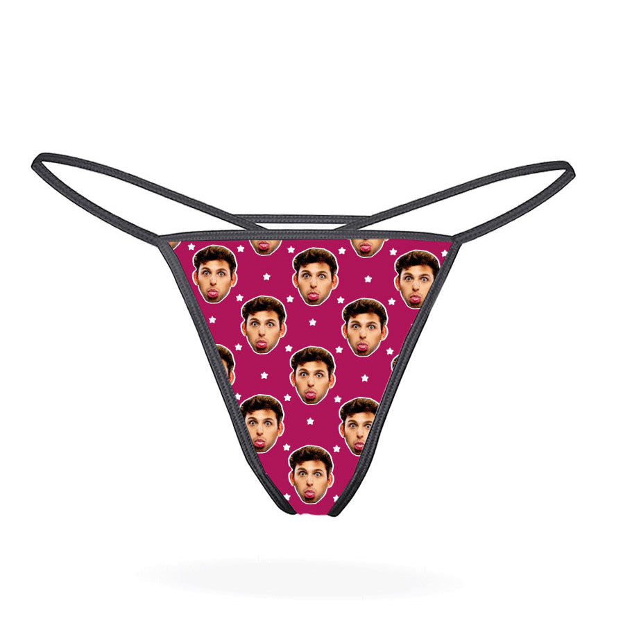 Customisable Face Stars Thong