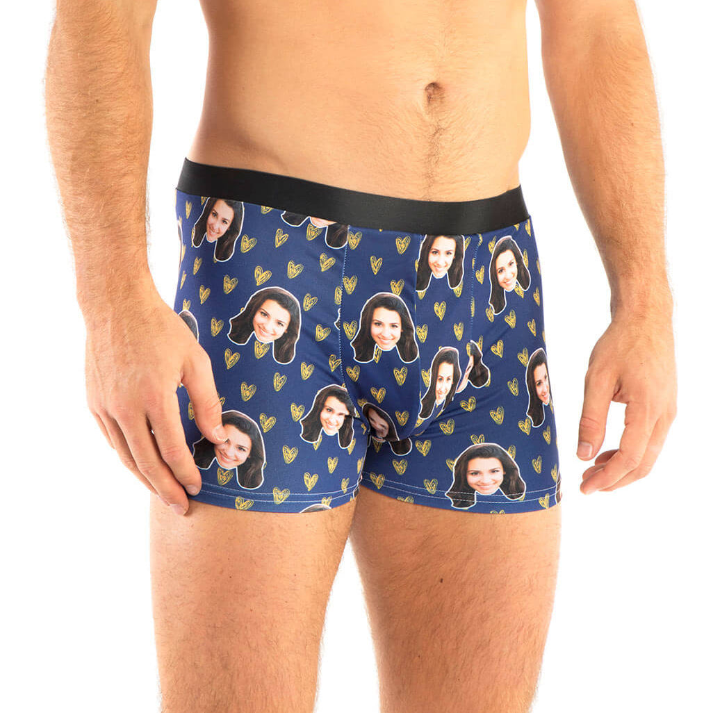 Personalised Face Hearts Boxers