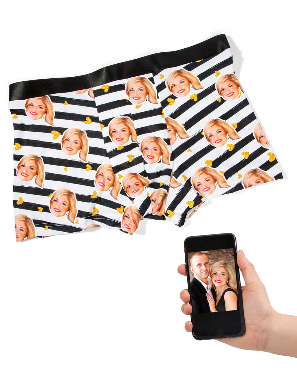 Valentines Day Face Stripes Boxers