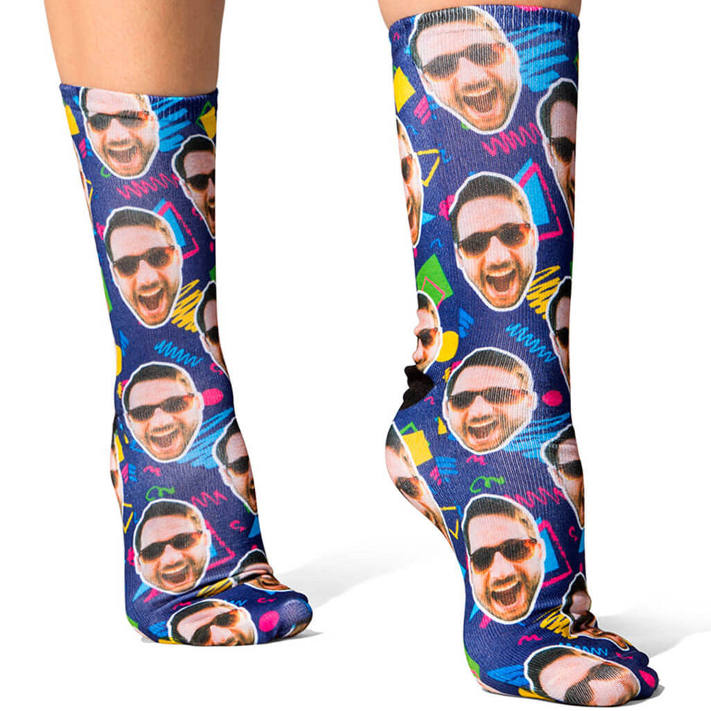 Retro Doodle Face Socks
