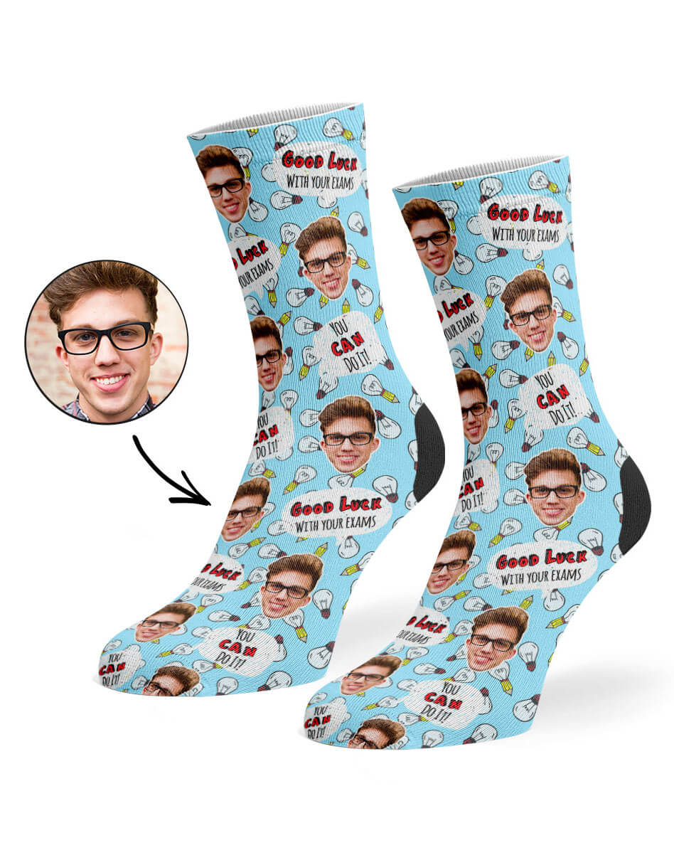 Good Luck With Your Exams Photo Socks