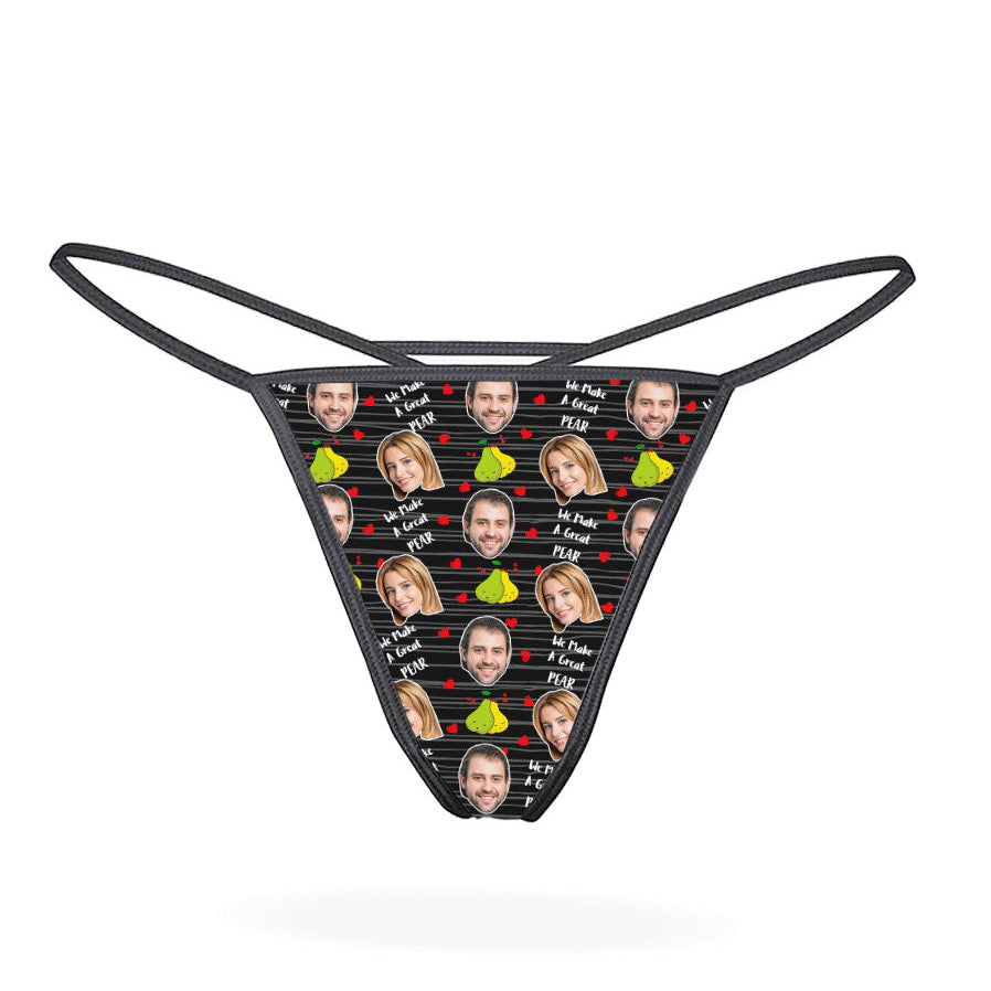 Black Great Pear Thong