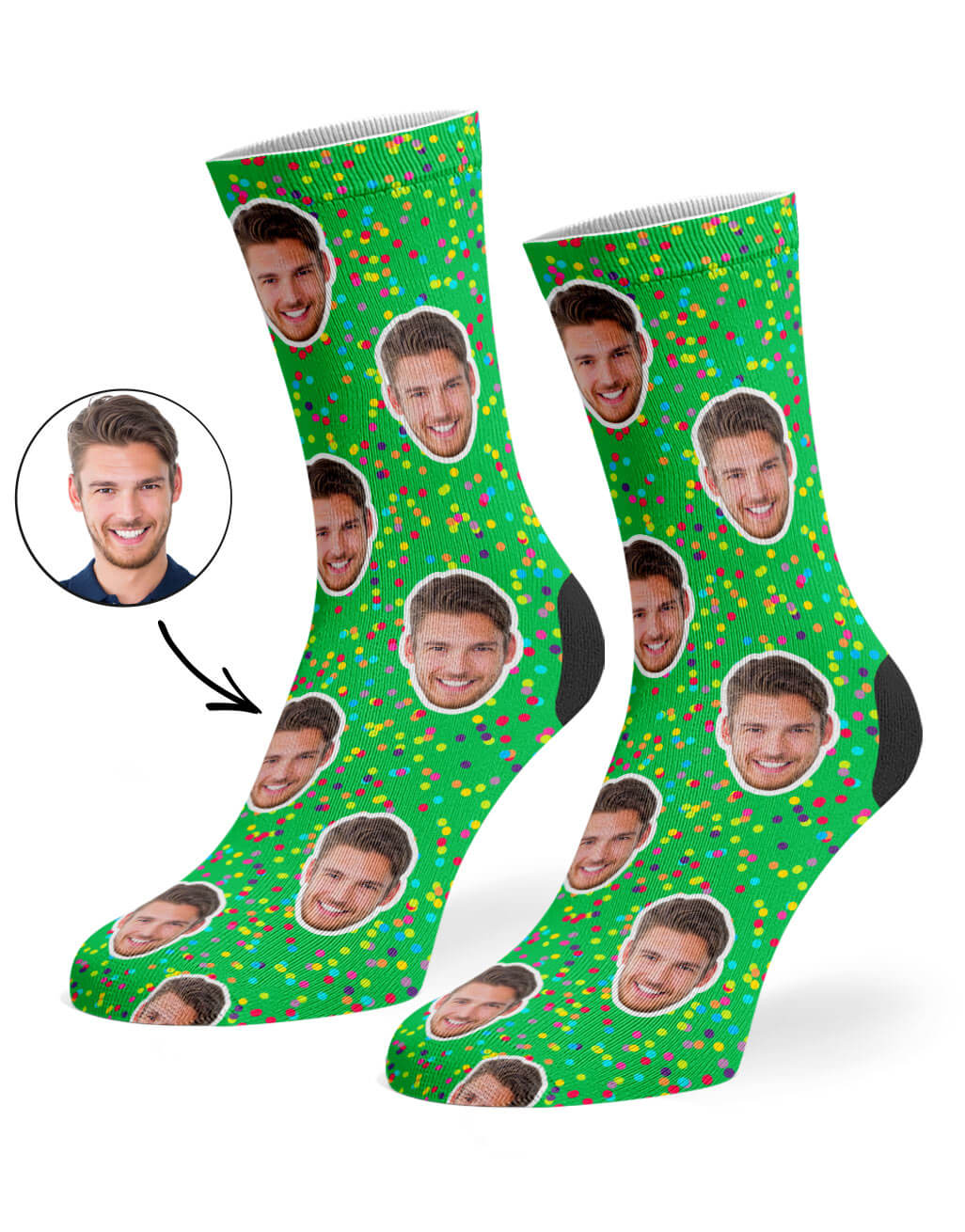 Colourful Spots Face Socks
