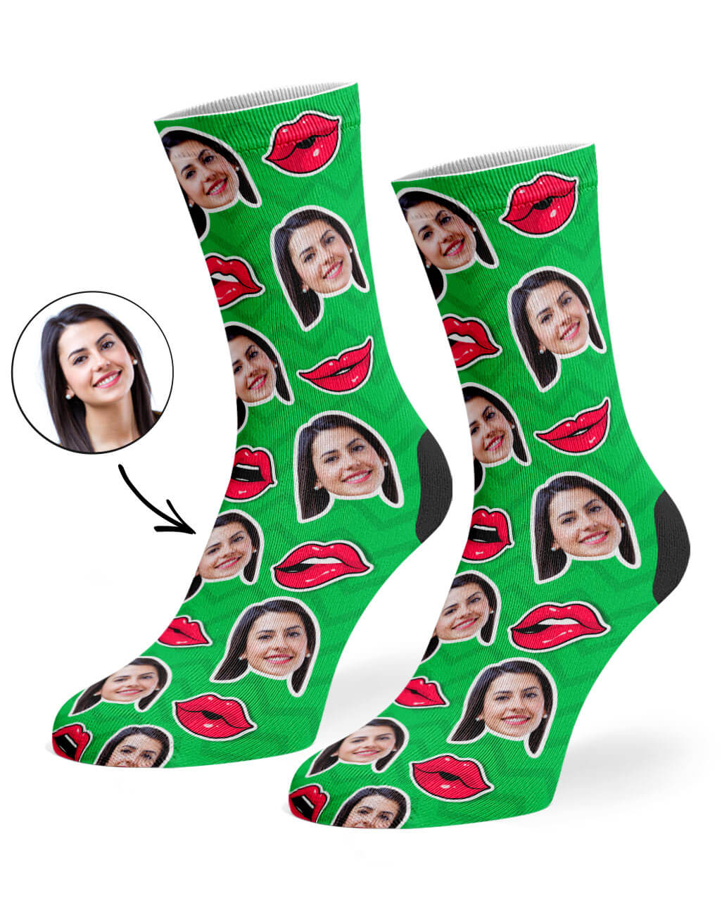 Face On Comic Lips Socks