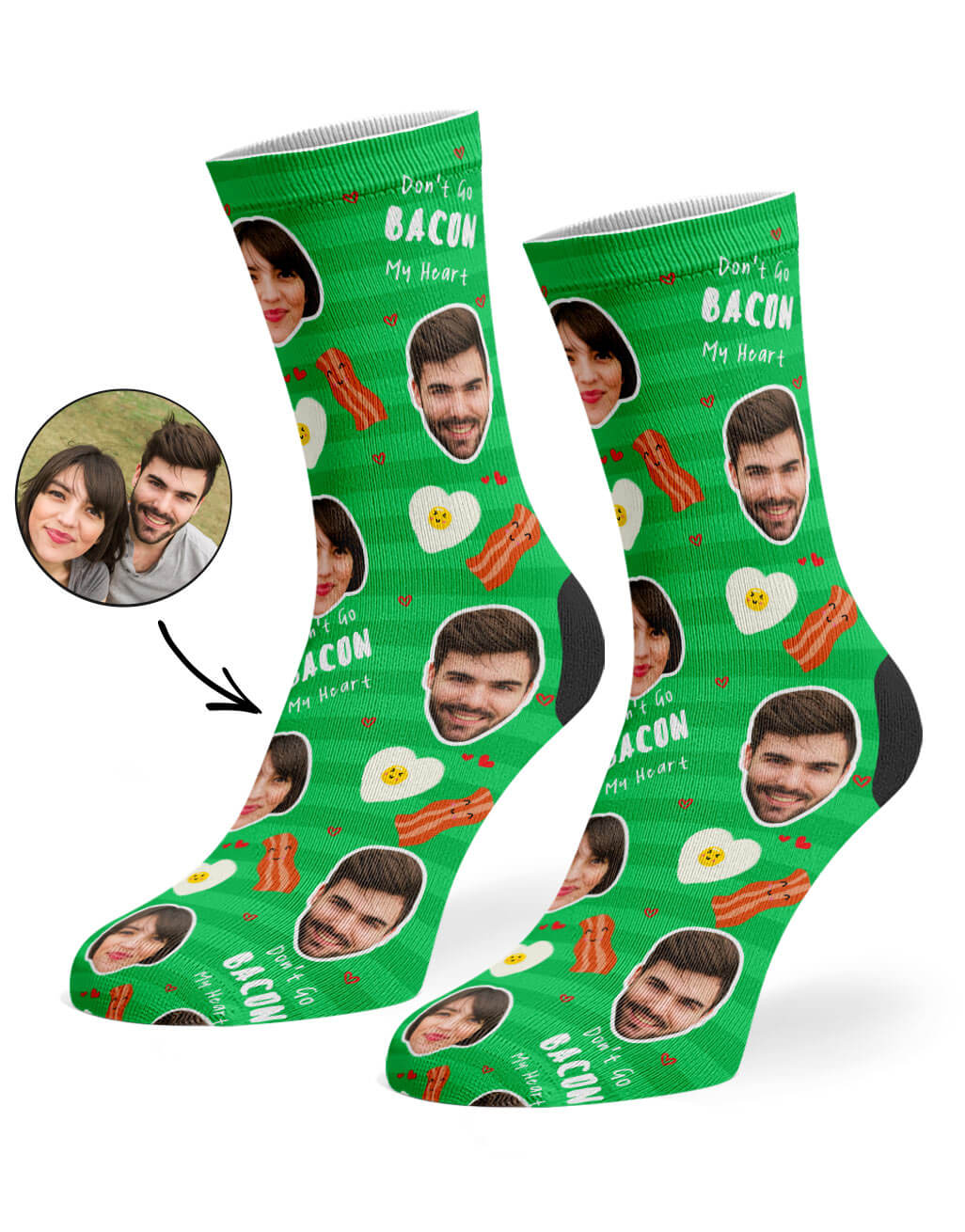Don't Go Bacon My Heart Valentines Day Socks