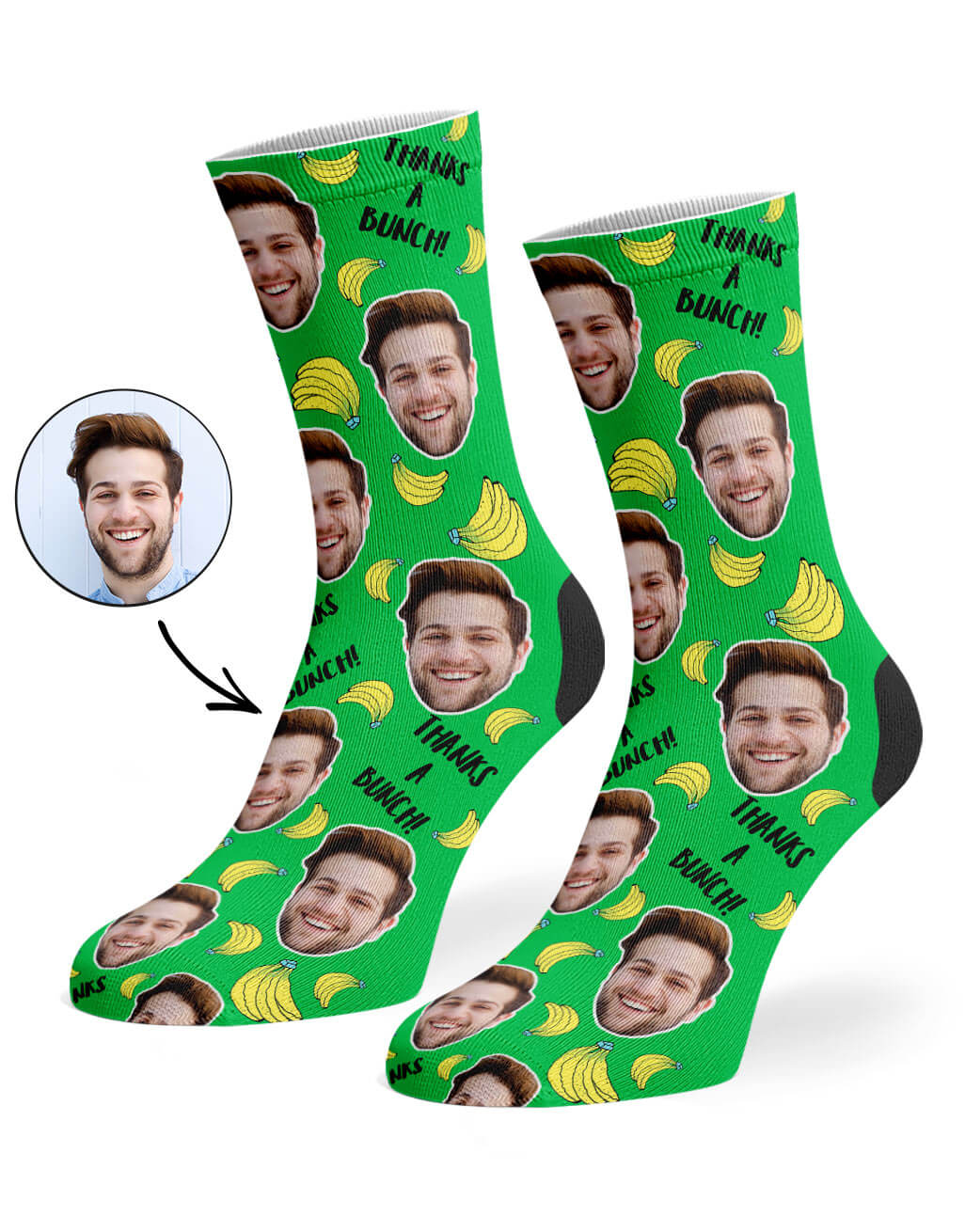 Thanks A Bunch Custom Photo Socks