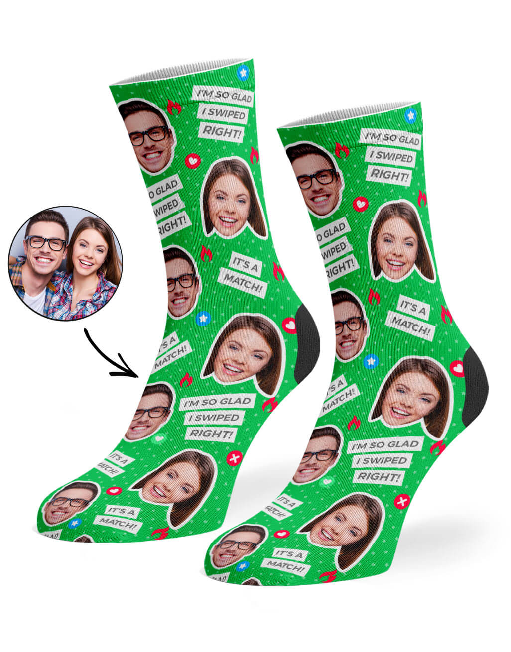 Your Photo On Tinder Socks