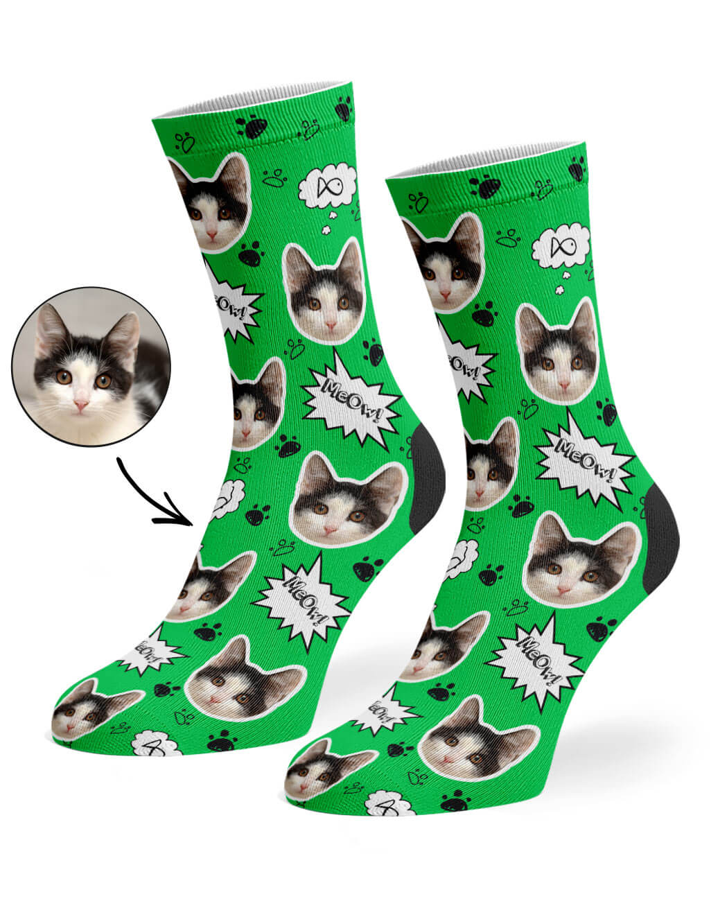 My Cat On Meow Socks
