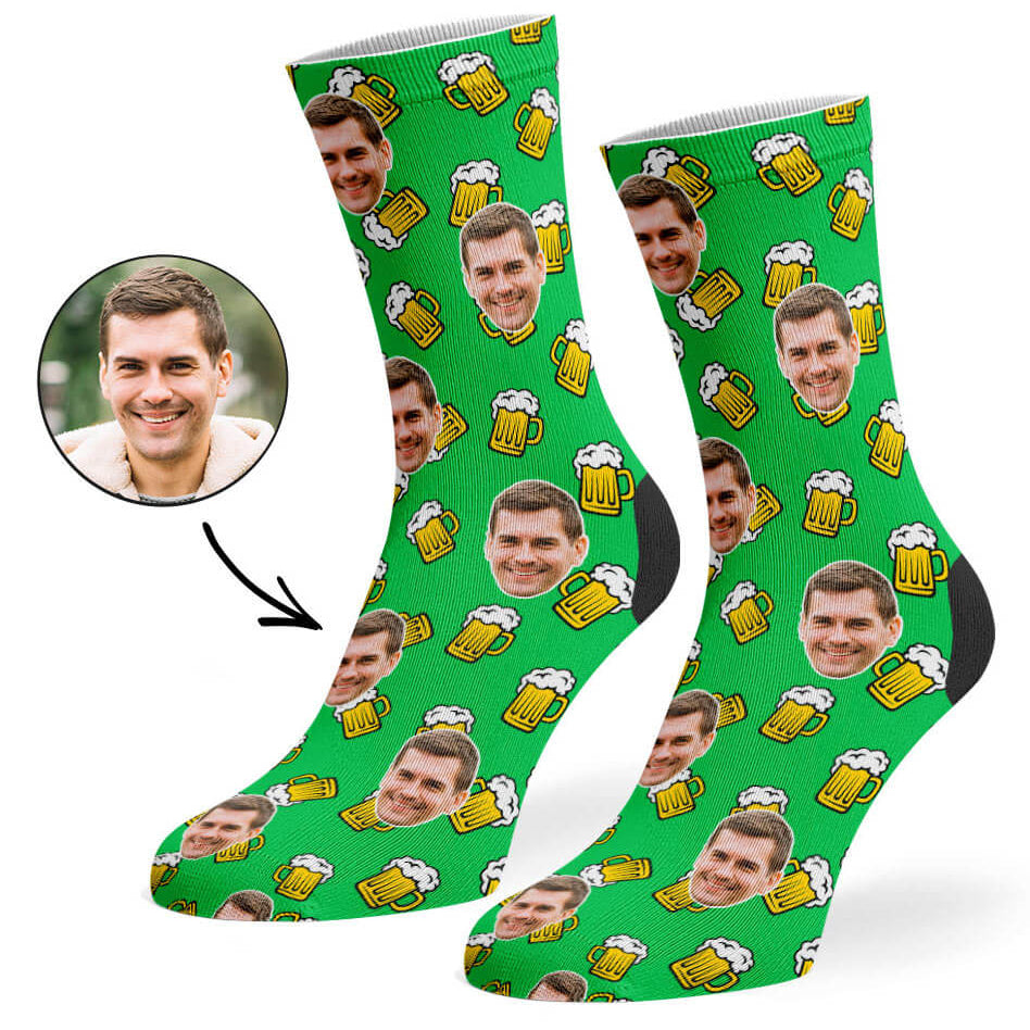 Beer Face Socks With Your Own Face