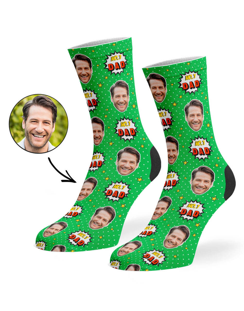 Custom Photo Number 1 Dad Socks